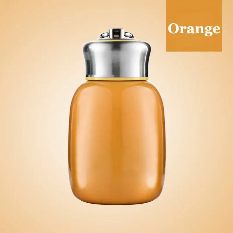 Mini Glossy Stainless Steel Water Bottle - Orange / 200ml
