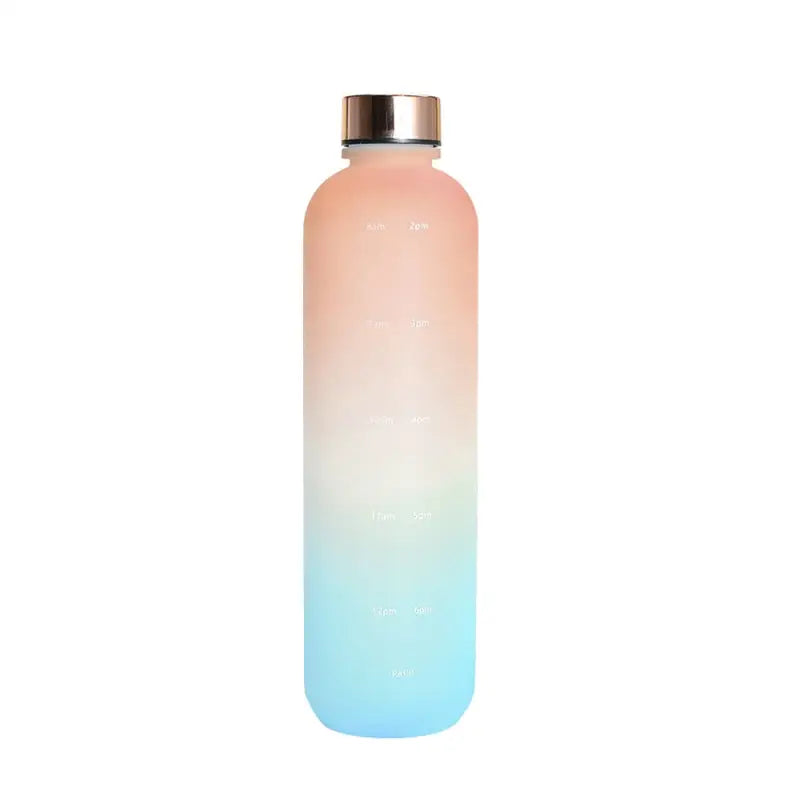 Motivational Glass Water Bottle - Peach