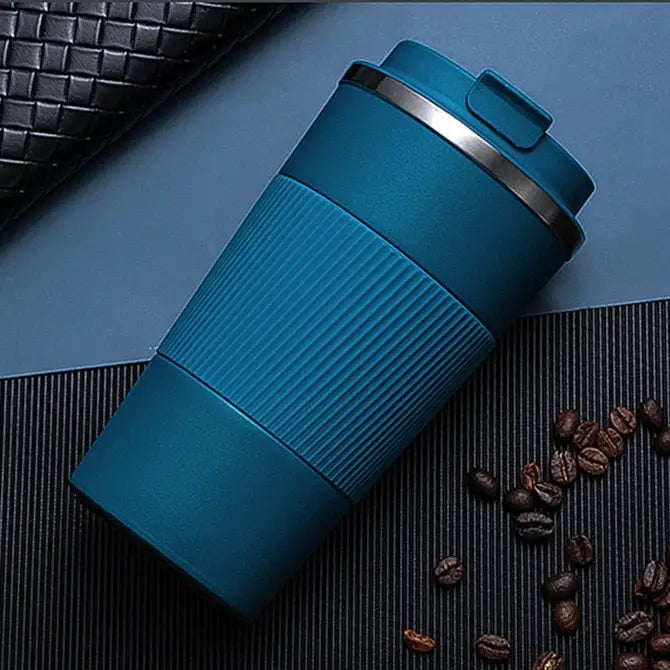 Non-Slip Coffee Thermos Mug - 380ml / Blue