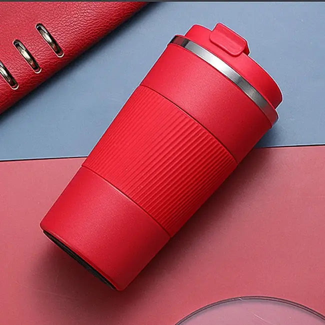 Non-Slip Coffee Thermos Mug - 380ml / Red