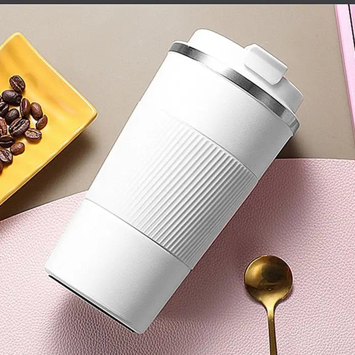 Non-Slip Coffee Thermos Mug - 380ml / White