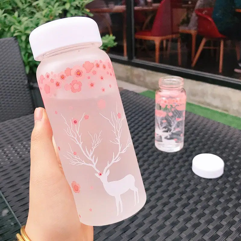 Pink Glass Water Bottle