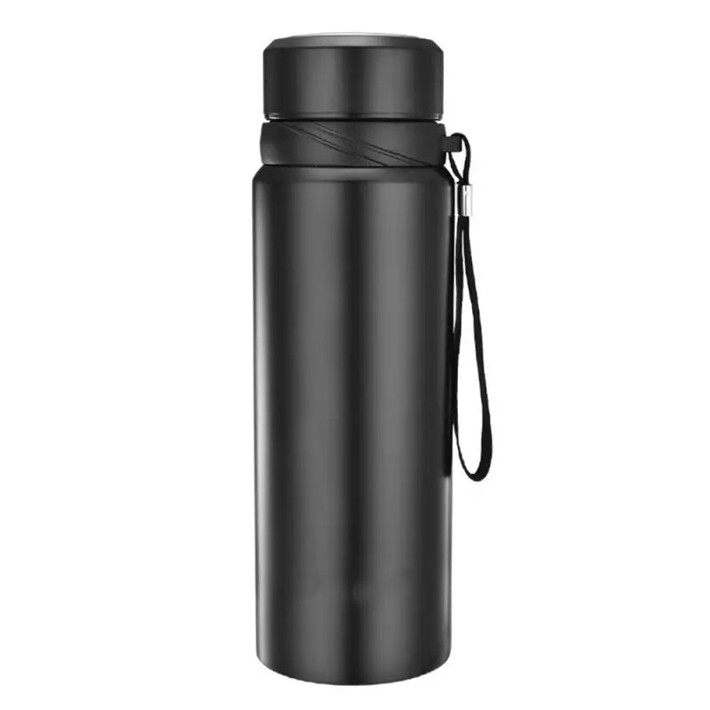 Plain Stainless Steel Water Bottle - Black / 1000ml
