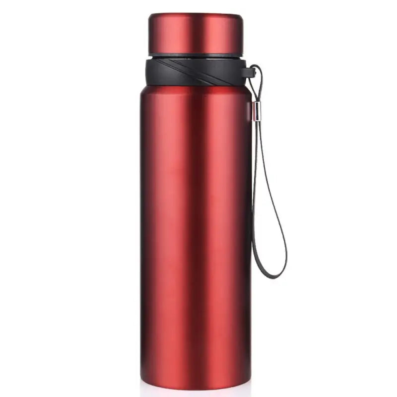 Plain Stainless Steel Water Bottle - Red / 1000ml