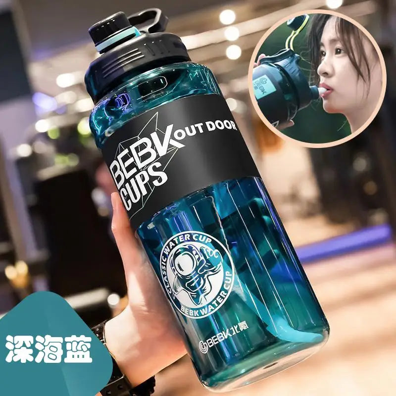 Plastic Sports Water Bottle - 3000ml / Blue