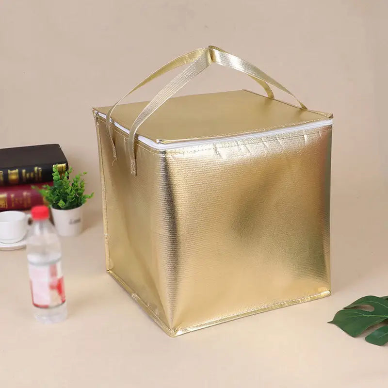 Portable Food Delivery Bags - Square Gold / 25x25x30cm