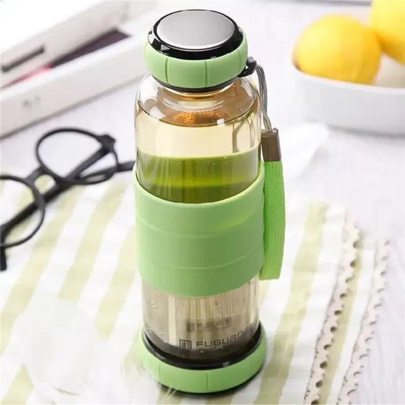 Portable Glass Water Bottle