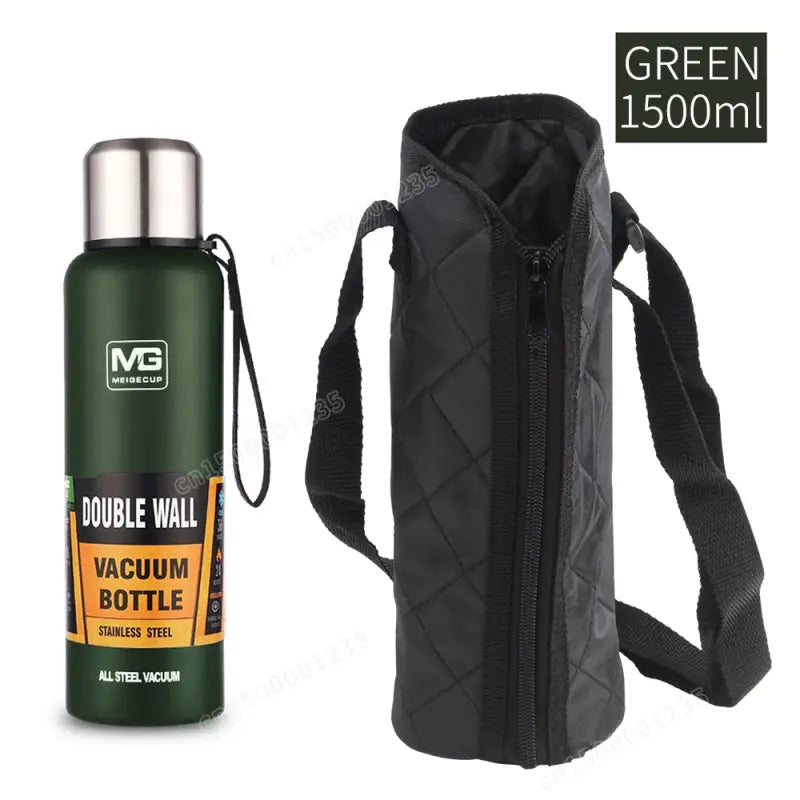 Portable Stainless Steel Water Bottle - 500ml / Army Green