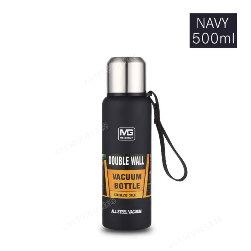 Portable Stainless Steel Water Bottle - 500ml / Navy