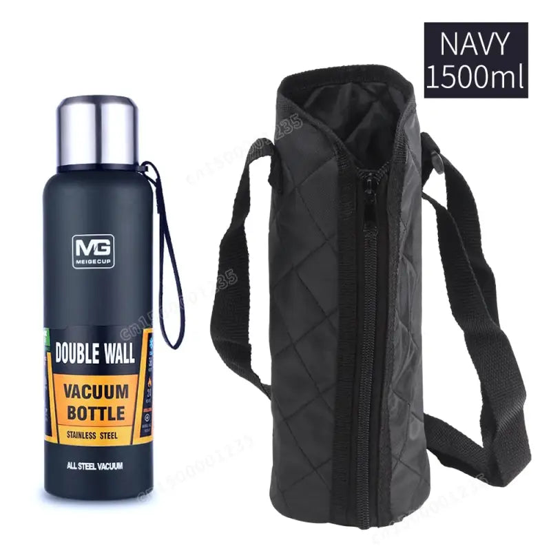 Portable Stainless Steel Water Bottle - 500ml / Navy