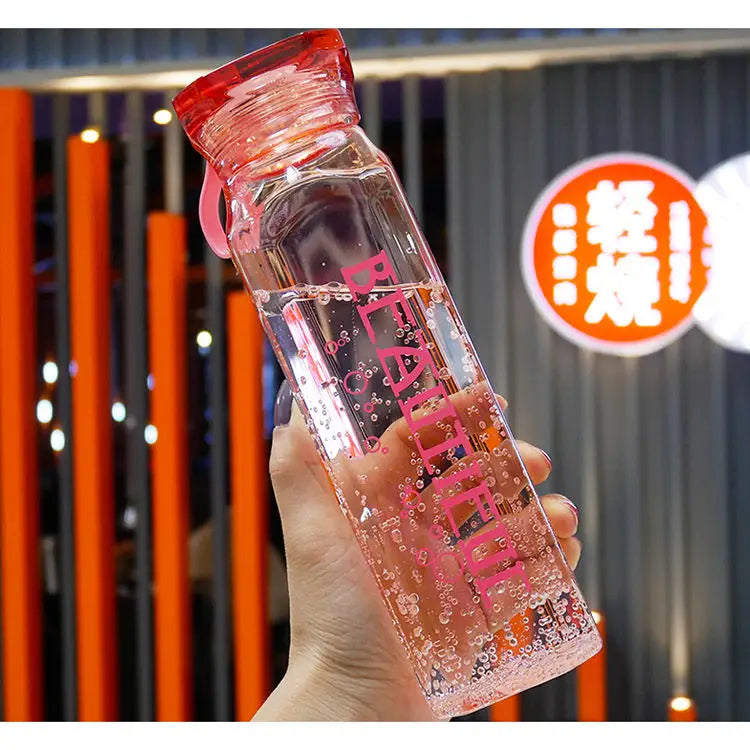 Pretty Glass Water Bottle - Pink