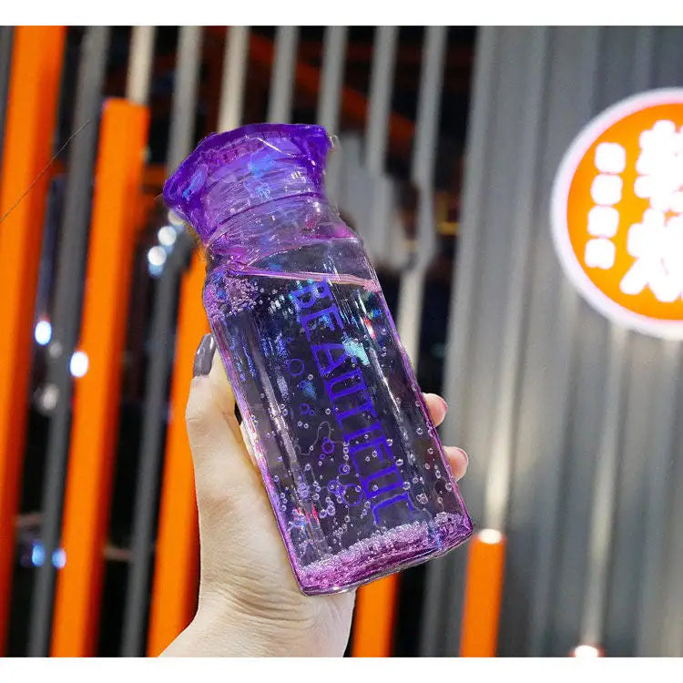 Pretty Glass Water Bottle - Purple