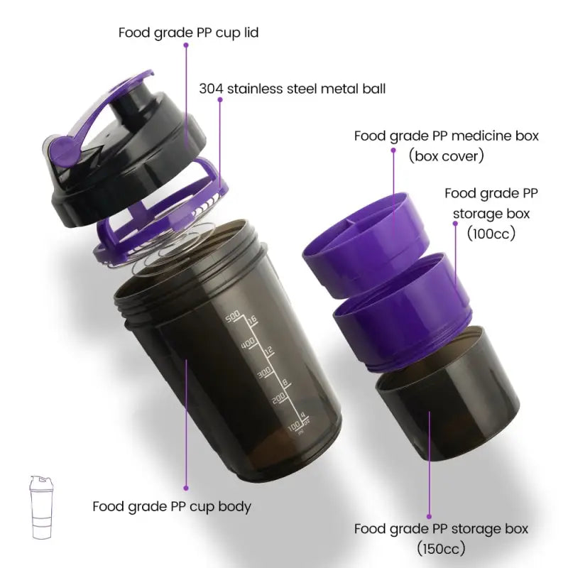 Protein Shaker Fitness Sports Water Bottle