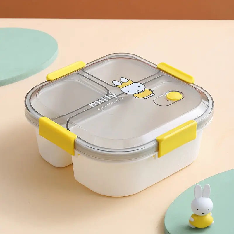 Rabbit Lunch Box - Square Yellow
