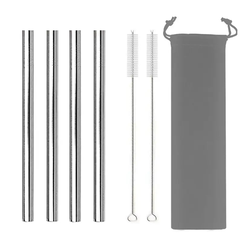 Reusable Cocktail Straws - Silver