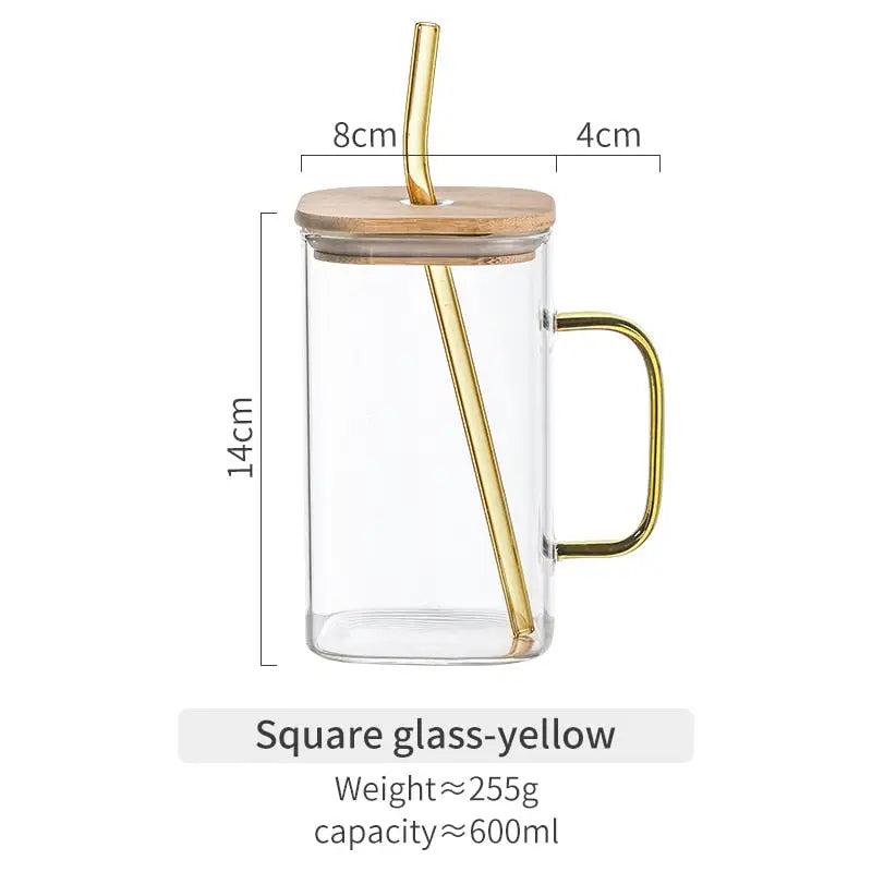 Reusable Cup with Straw - Yellow / 400-600ml