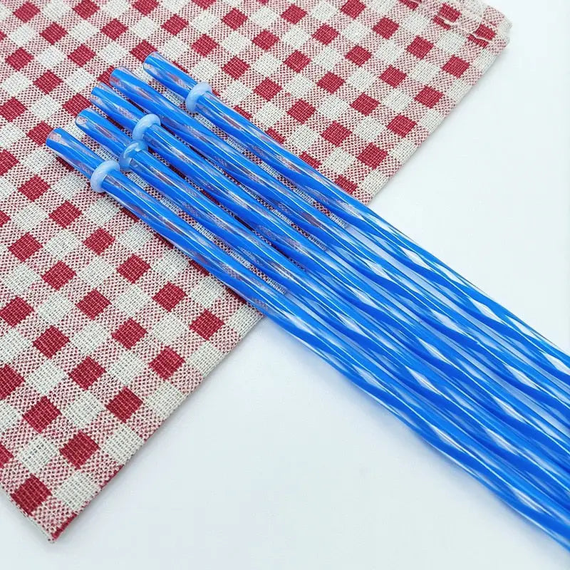 Reusable Plastic Straws - Blue