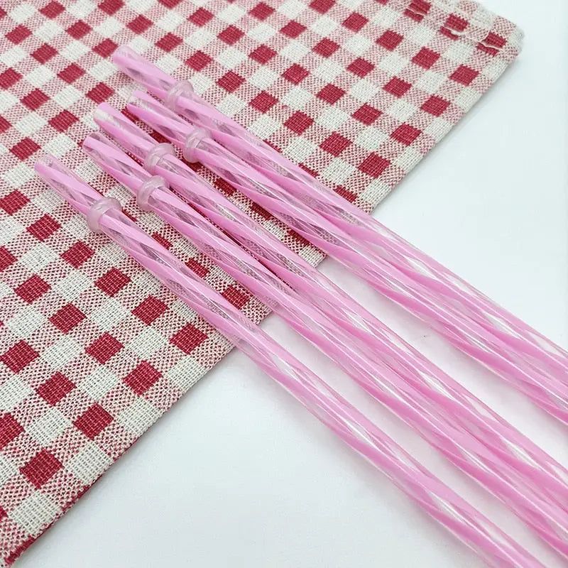 Reusable Plastic Straws - Pink