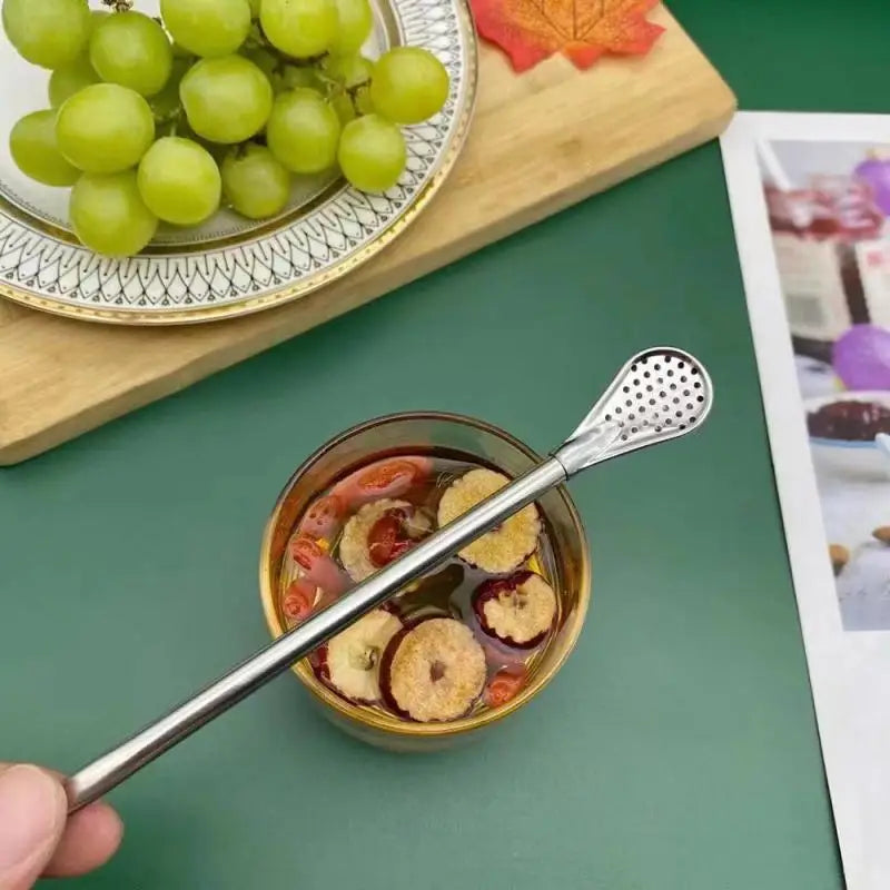 Reusable Straw with Spoon