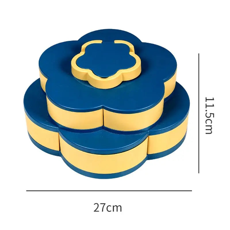 Rotating Snack Container - Double Layer Blue