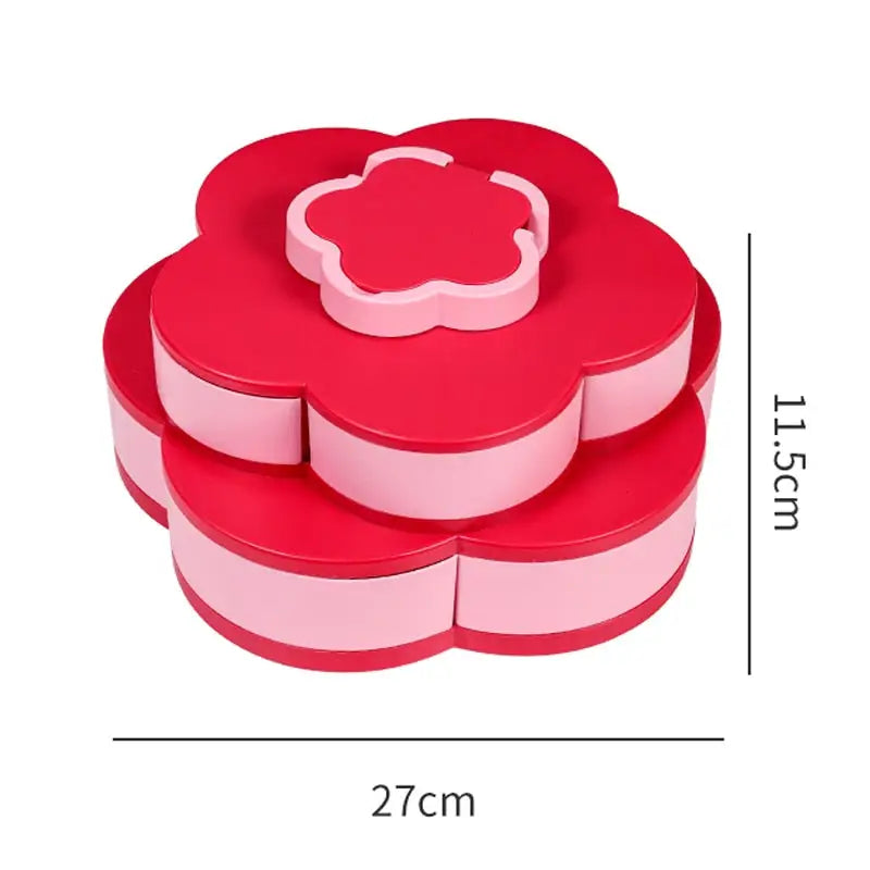 Rotating Snack Container - Double Layer Red