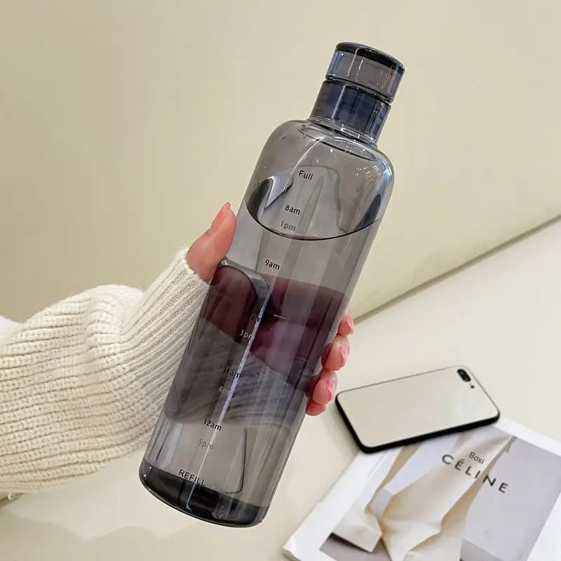 School Glass Water Bottle - 500ml Black