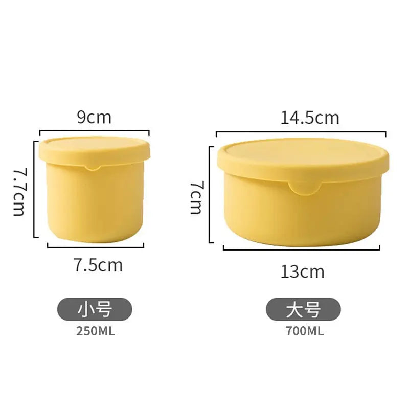 Silicone Bento Box - Yellow / 250ml and 700ml