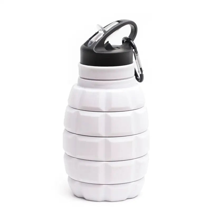 Silicone Cycling Collapsible Water Bottle - 580ml / White