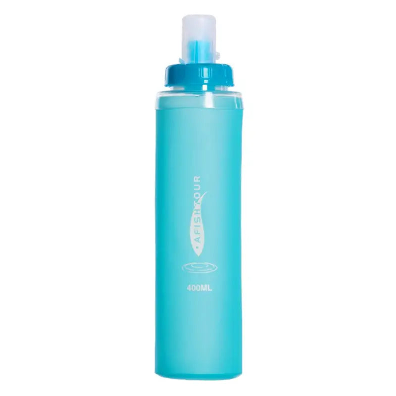 Silicone Hiking Collapsible Water Bottle - Blue 400ml /