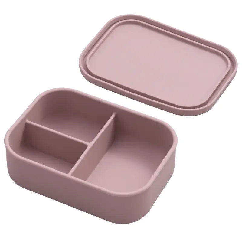 Silicone Snack Containers - 3 Grid Powder Rose
