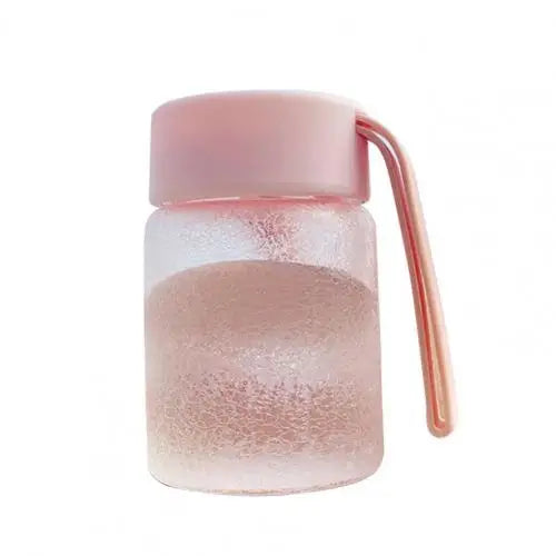 Small Cute Glass Water Bottle - Pink 200ml