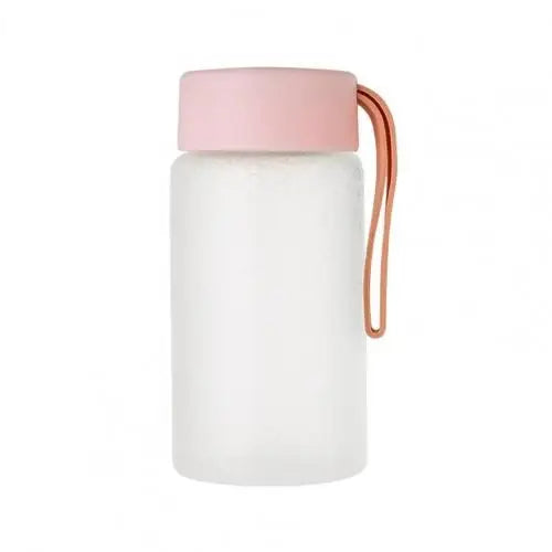 Small Cute Glass Water Bottle - Pink 300ml