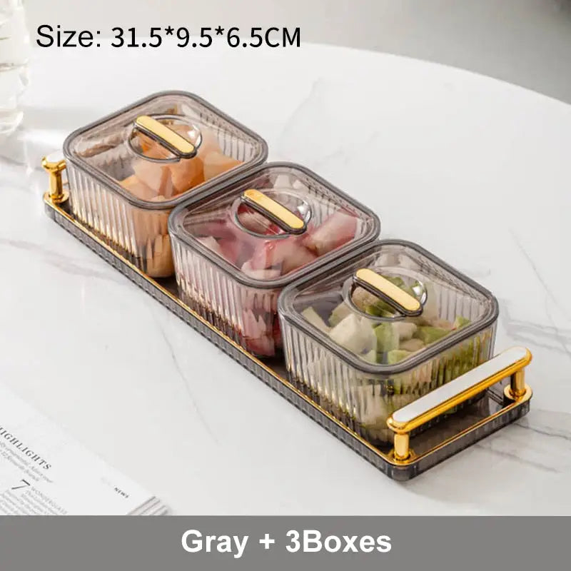 Snack Organizer Container - Gray-3 Boxes