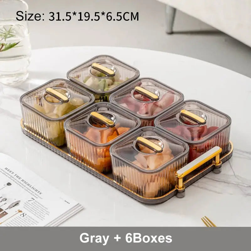 Snack Organizer Container - Gray-6 Boxes