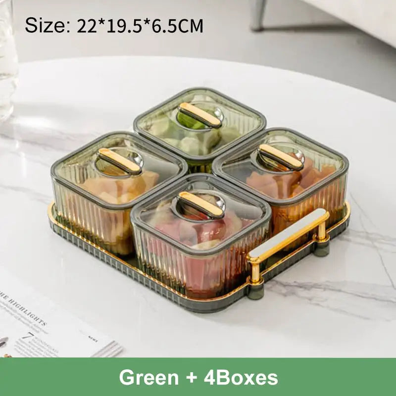 Snack Organizer Container - Green-4 Boxes