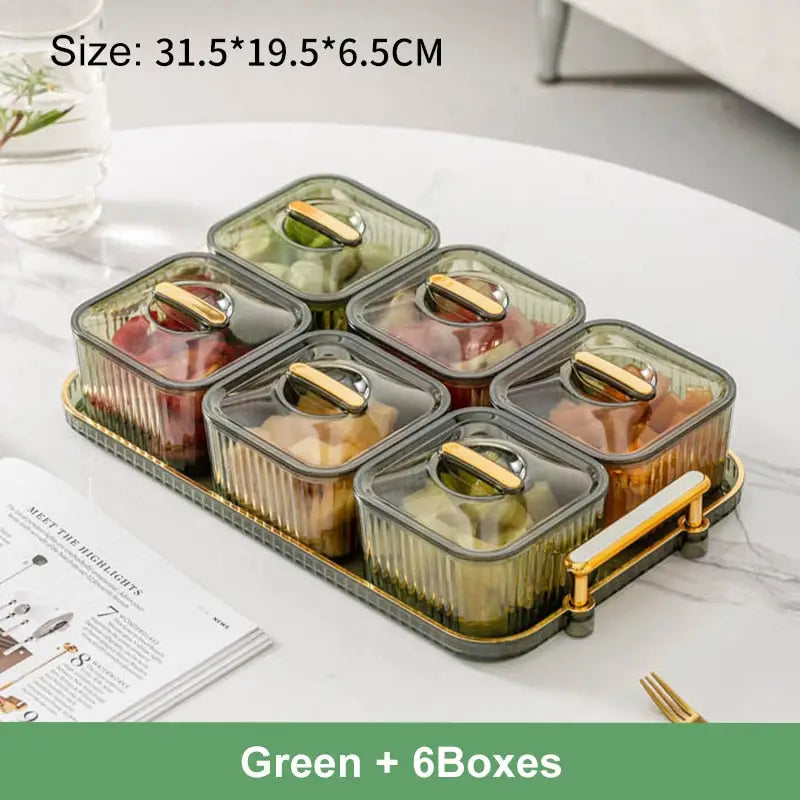 Snack Organizer Container - Green-6 Boxes