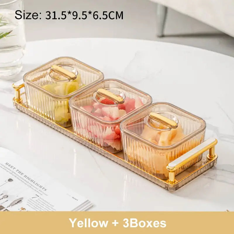 Snack Organizer Container - Yellow-3 Boxes