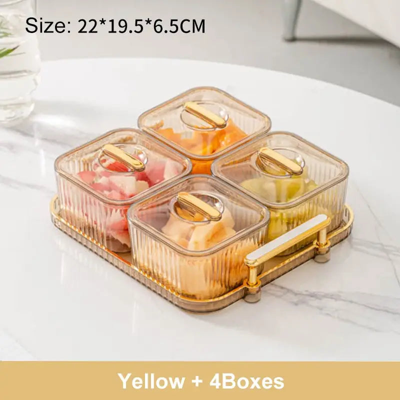 Snack Organizer Container - Yellow-4 Boxes