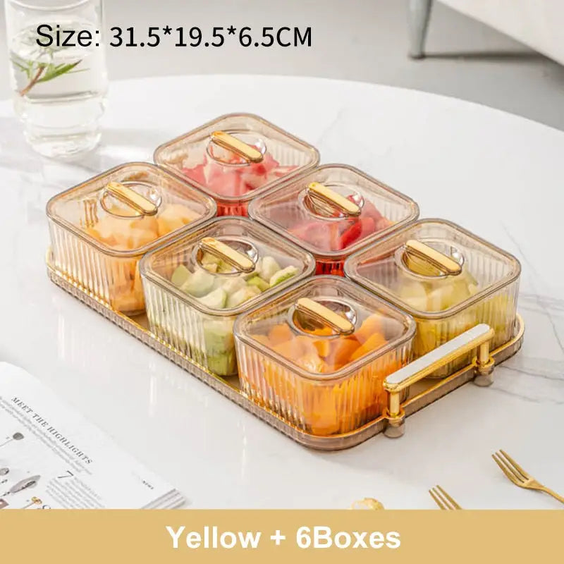 Snack Organizer Container - Yellow-6 Boxes