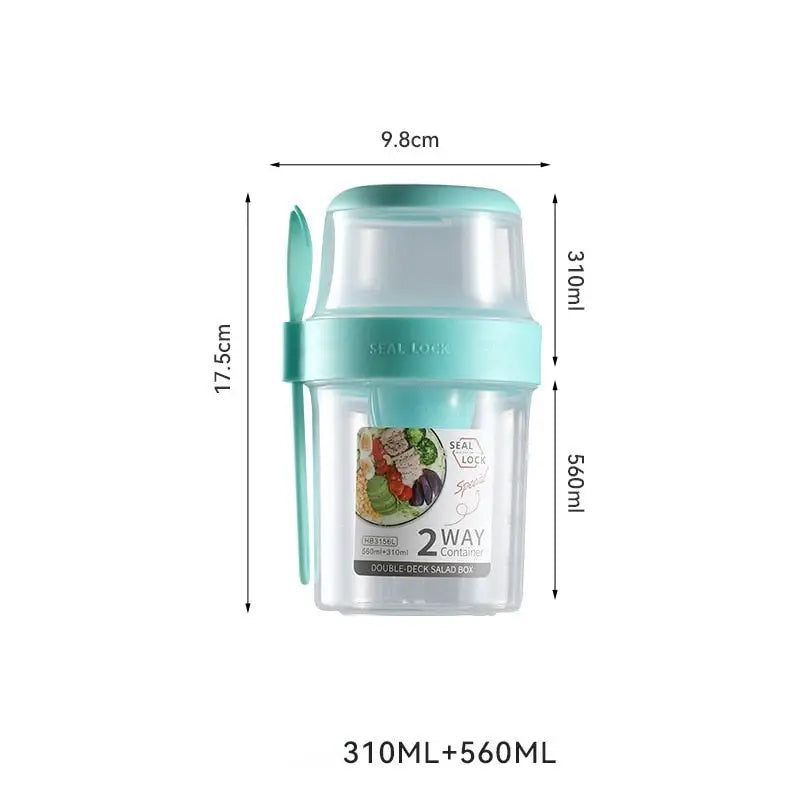 Snack Storage Containers - Green(310ml-560ml) / Two Layers