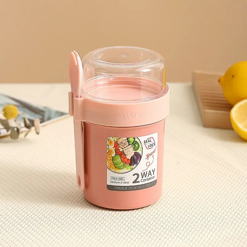 Snack Storage Containers - Pink(230ml-560ml) / Two Layers