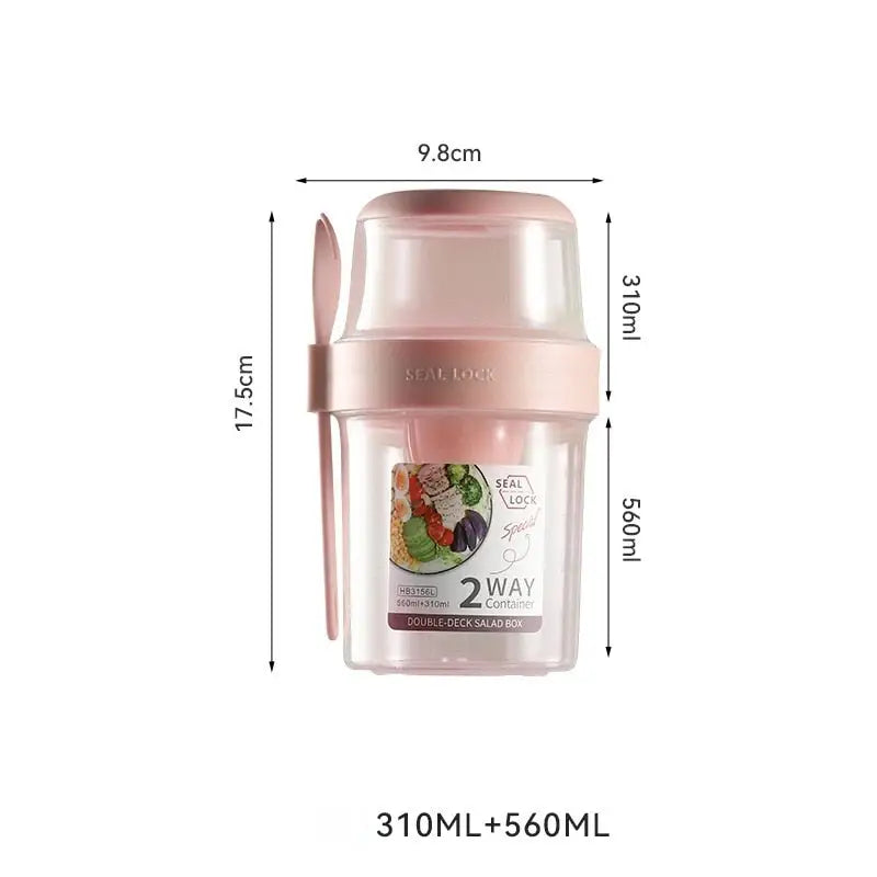 Snack Storage Containers - Pink(310ml-560ml) / Two Layers