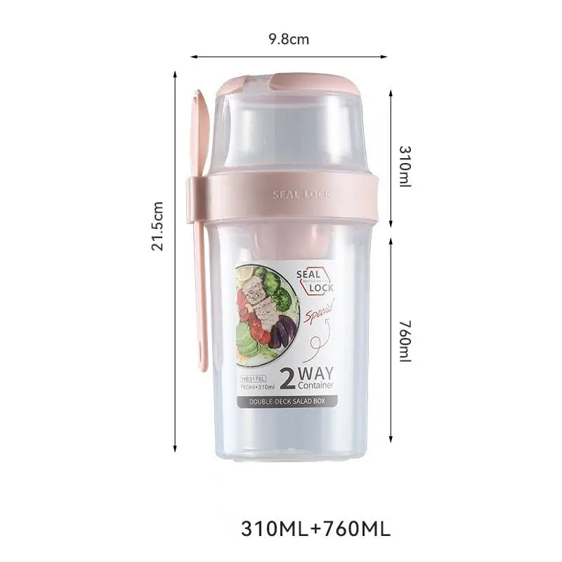 Snack Storage Containers - Pink(310ml-760ml) / Two Layers