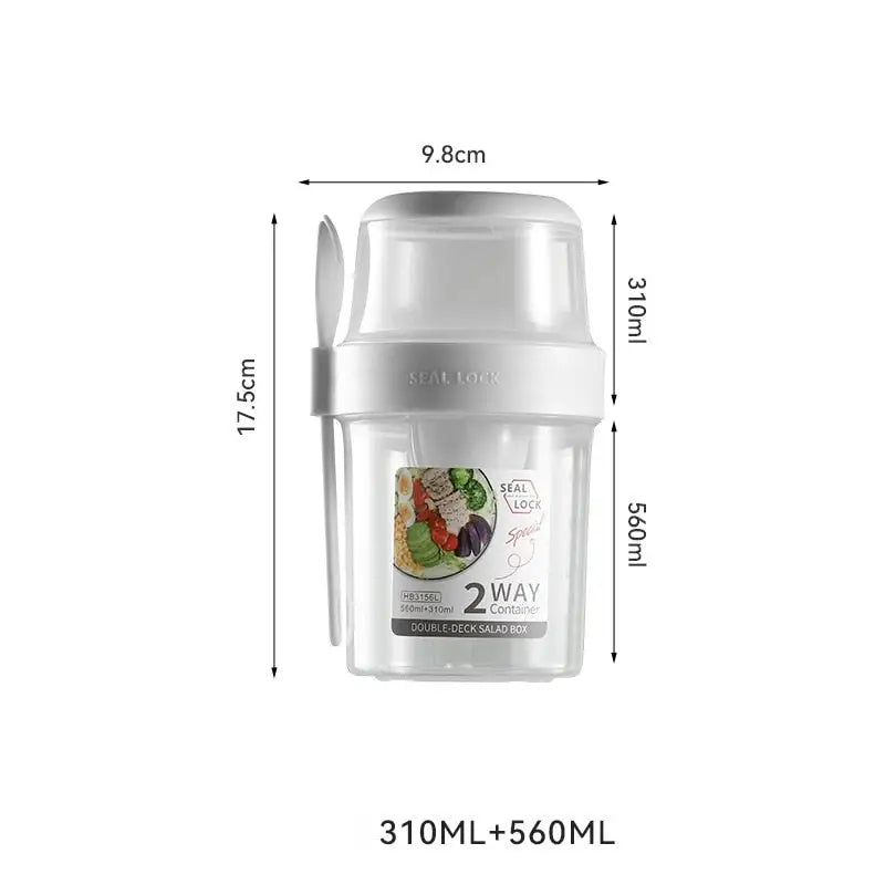 Snack Storage Containers - White(310ml-560ml) / Two Layers