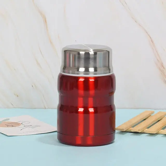 Soup Thermos with Spoon - 500ml / Red