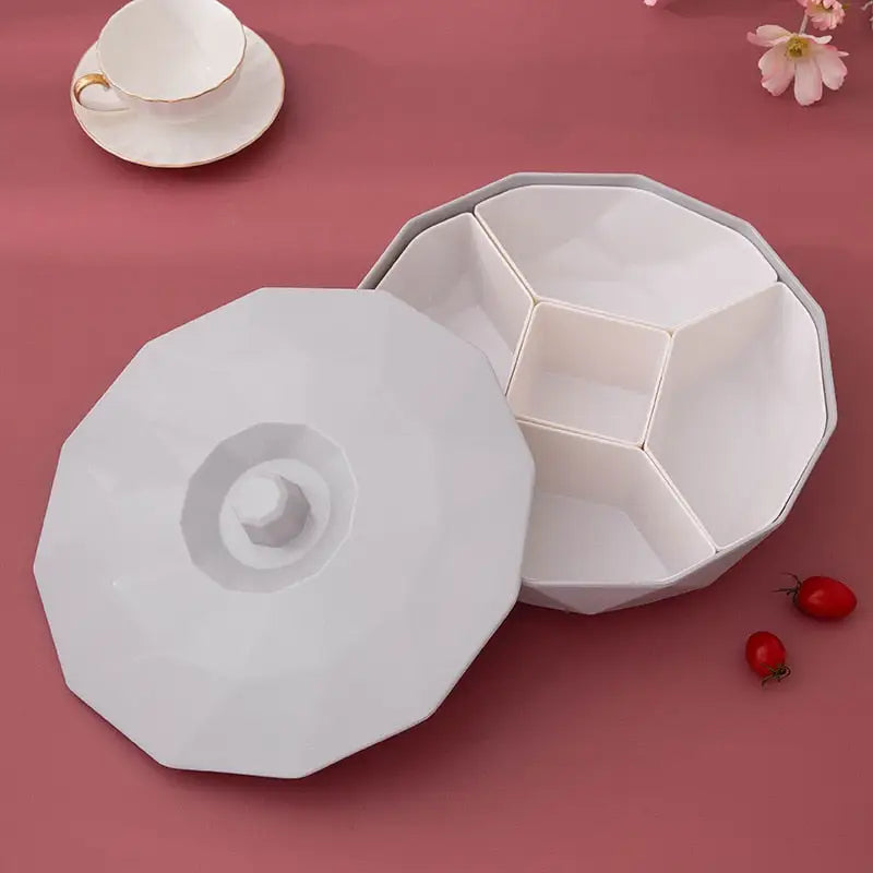 Spinning Snack Container - White