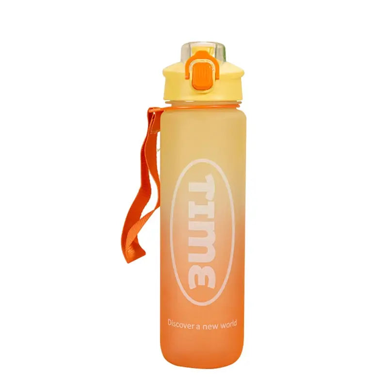 Sports Water Bottle with Carrier - Yellow-1000ML
