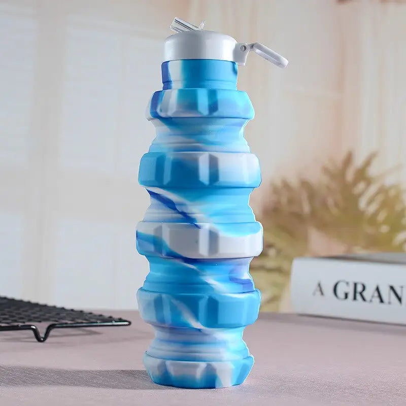 Sports Work Collapsible Water Bottle - Blue