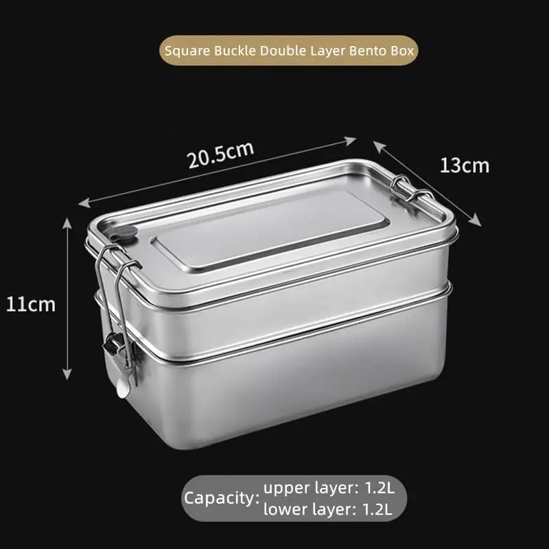 Stainless Bento Box - 2400ml 2 Layer