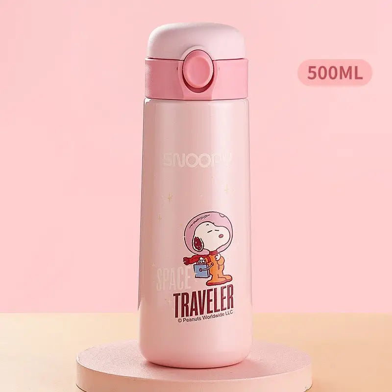 Stainless Snoopy Kids Water Bottle - Pink